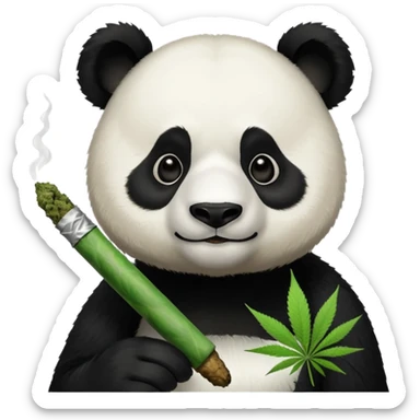 Panda Bajando locura de Marihuana con un video de youtube sticker