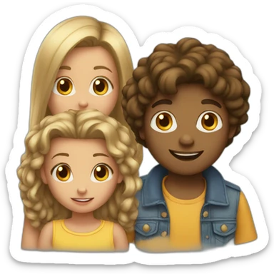 2 boys 1 girl siblings sticker