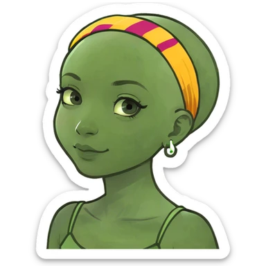 Bald girl with a little bit of curls sticker