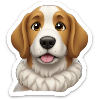 Dog from it is fine meme sitting in the snowy mountains sticker