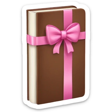 Brown books with pink bow sticker