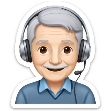 old people listen music sticker
