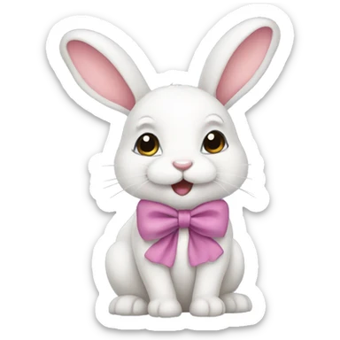 Bunny with a bow sticker