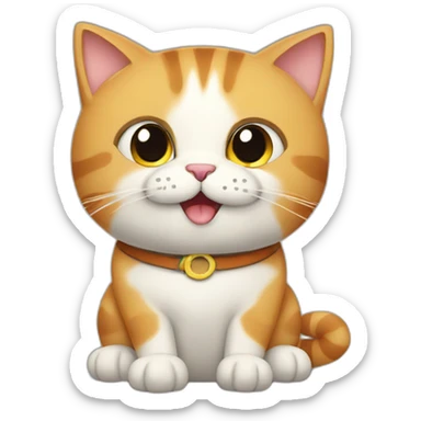 cat talking let's have lunch sticker