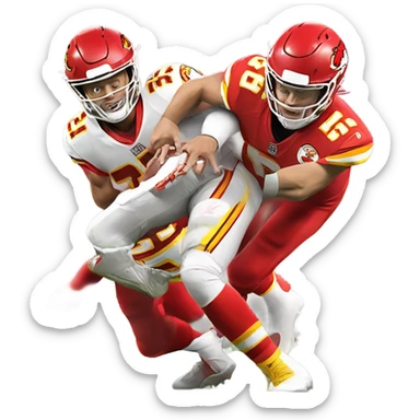 Patrick Mahomes getting tackled sticker