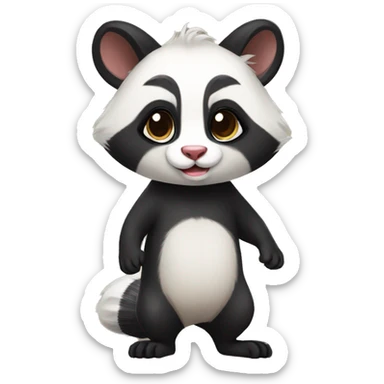 Cute skunk-panda-raccoon-ferret-cat-hybrid full body sticker