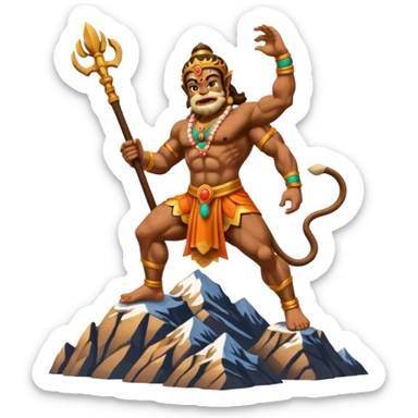 Hanuman Ji Carrying The Peak Of A Mountain sticker