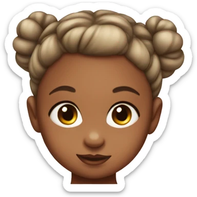 Baby girl with her hair tied up in a bun sticker