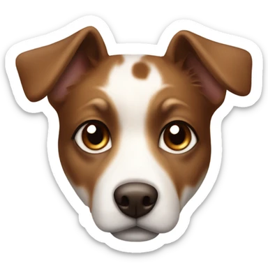 Cute elegant brown and white mutt with brown spots over her eyes  sticker