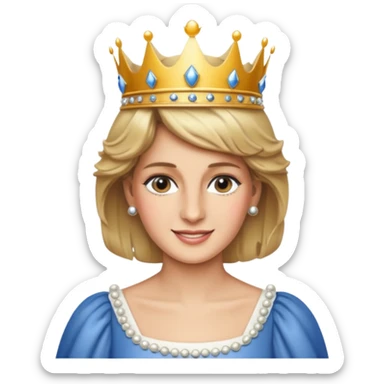 standing, Princess Diana with a crown sticker