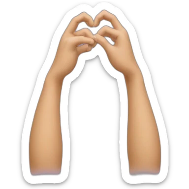 two arms in the air curved to make a heart shape sticker