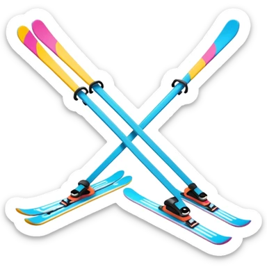 skis,colorful, Snow Gear,negative: character. sticker