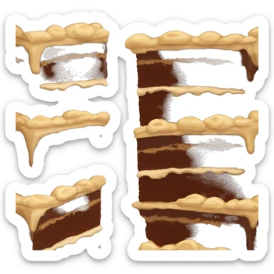 Layer cake made of brown mud sticker