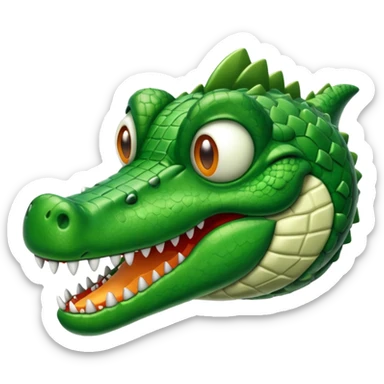 crocodile face and plane sticker