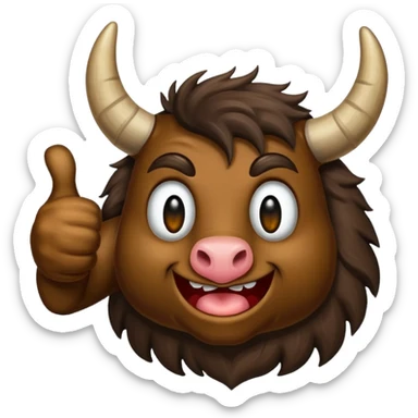 Emoji like (thumbs up) bull's hoof sticker