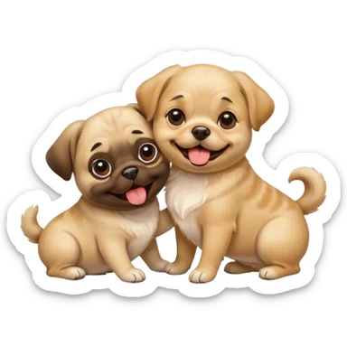 dogs playing sticker