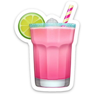 Pink slushy margarita with glitter  sticker