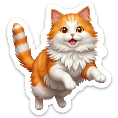 Cat jumping sticker