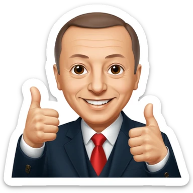 Recep Tayyip Erdogan, thumbs up sticker