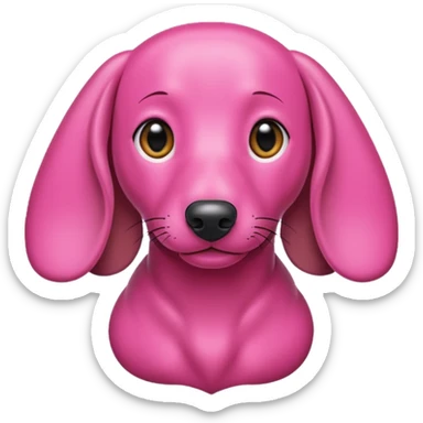 Perro salchicha completamente color rosa sticker