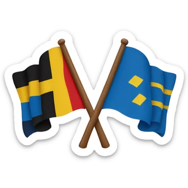 German and Swedish flags shaking hands sticker