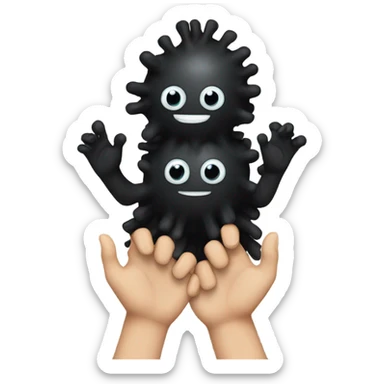 Soot sprites holding hands  sticker