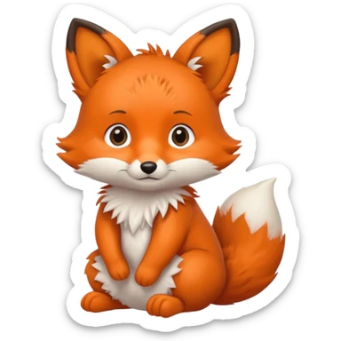 An baby full body fox wearing a diaper sticker