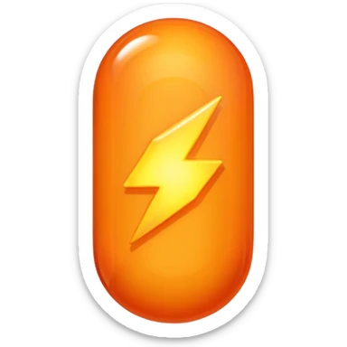 orange pill with a spark  sticker