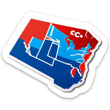 A map of the United States inside of the letter C sticker