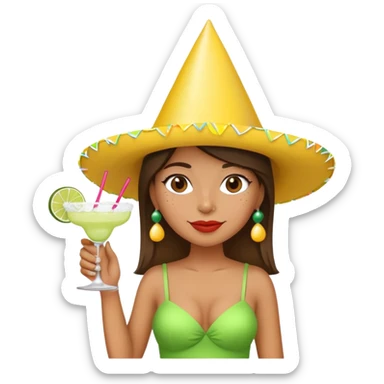Girl enjoying margarita sticker