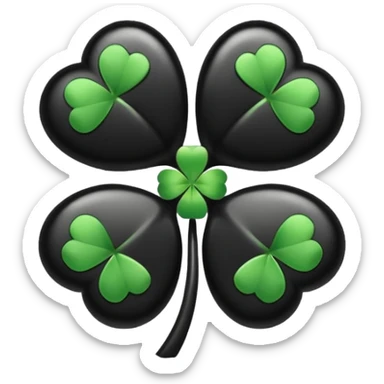 5 leaf clover all black  sticker