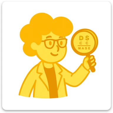 An eye doctor emoji in doodle style with a yellow color sticker