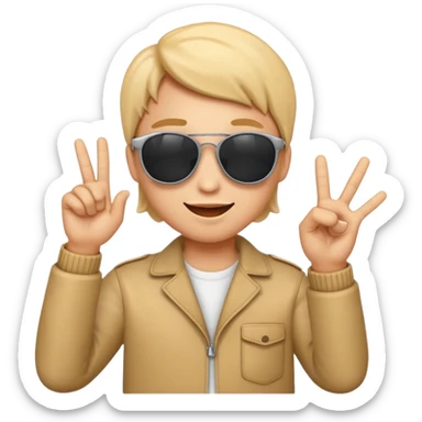 EVET İŞARETİ YAPAN VE GÖZLÜK TAKMIŞ YANA BAKAN HAVALI EMOJİ sticker