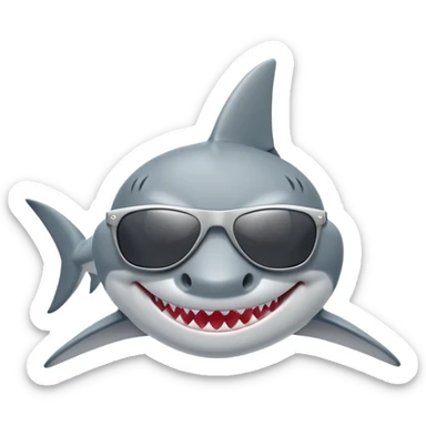 Shark with a sunglasses sticker