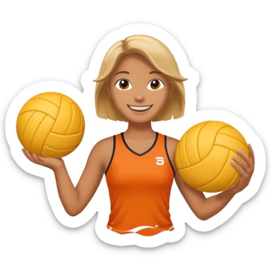Smile with volleyball sticker