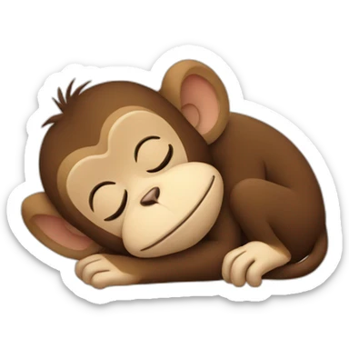 sleeping monkey sticker