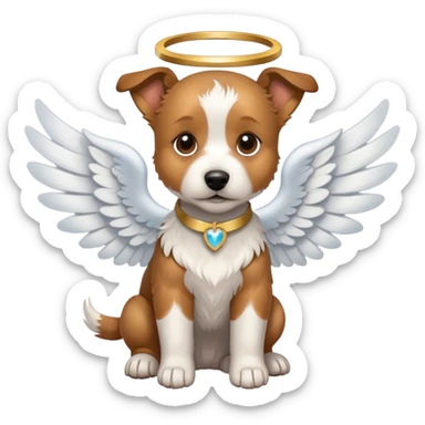 terrier dog with angel wings sticker