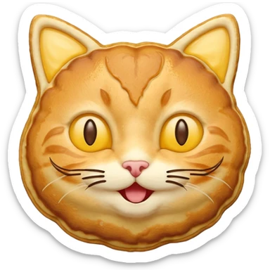 cat as pancake nice yellow pancakes like emoji sticker
