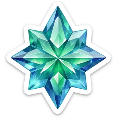 crystal star with green-blue hues sticker