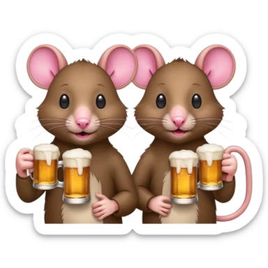 Rats with beers emoji sticker