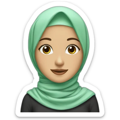 Hijabi girl with mint scarf sticker
