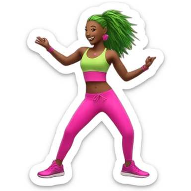 zumba green pink sticker