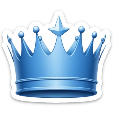 plain blue blueprint plan, side view, with a simple white line crown sketch sticker