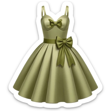 Khaki short satin wedding dress with bow sticker