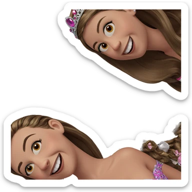 smiling girls with tiaras sticker