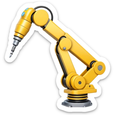 Industrial Arm – Yellow robotic arm, gripping tool sticker