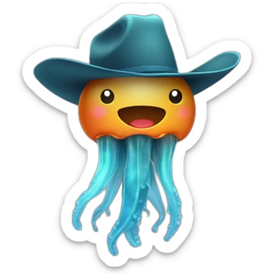 Jellyfish with a cowboy hat sticker