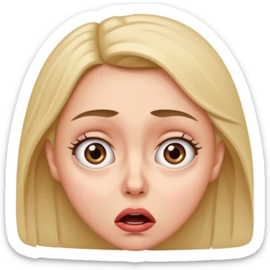 A realistic waist-up portrait of a frightened woman sticker