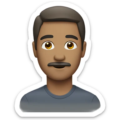 White man with soul patch facial hir sticker