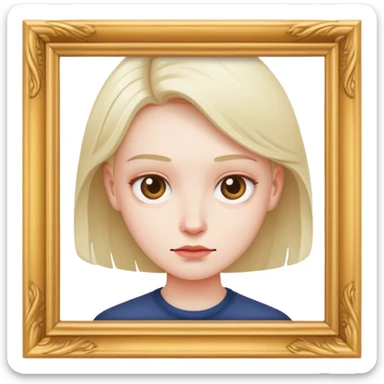 perfectionist person with focused expression adjusting a picture frame sticker